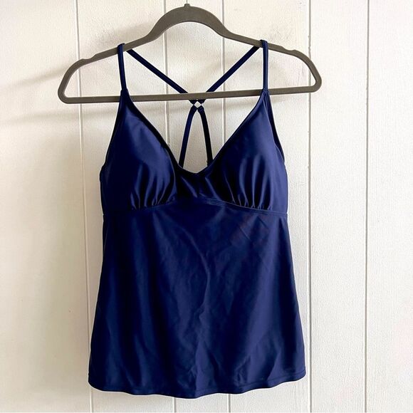Athleta Navy Blue Tankini Top Size 36 B/C - Picture 1 of 9